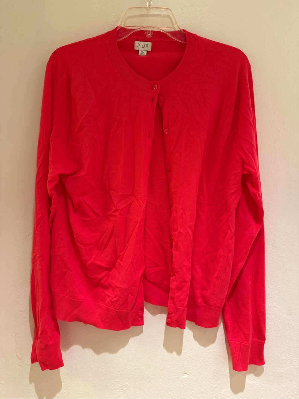J. Crew Cardigan Sweater, Coral, Size XL